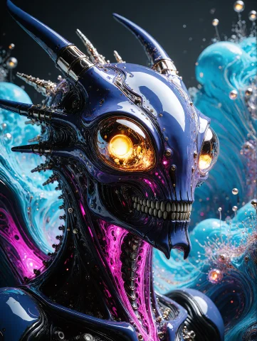 A Cinematic Digital Portrait Of A Biomechanical Alien Entity... — Stable Diffusion AI Prompt: A cinematic digital portrait of a biomechanical alien entity, rendered in hyperr...