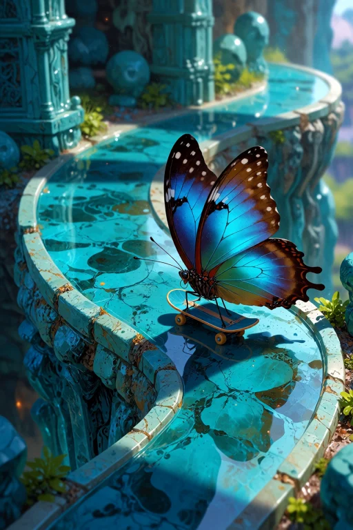 , A Breathtaking Macro Photograph Of A Cute Real Blue Morpho...