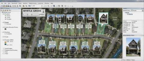 Myrtle Grove. Arcgis Arcmap In-app Screenshot Of An Area Wit... — Stable Diffusion AI Prompt: MYRTLE GROVE. ArcGIS ArcMap in-app screenshot of an area with mix of human and G...