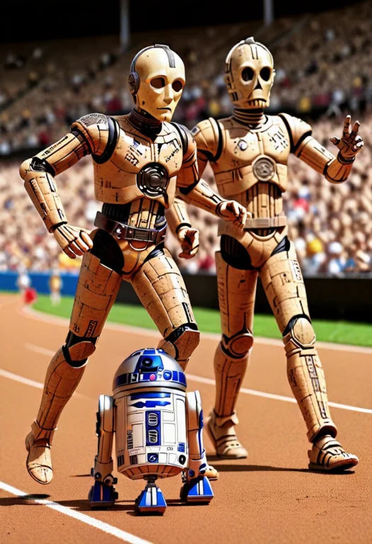 Corkworld, C-3po And R2-d2 At A Cork Olympic Sprint Race, R2...