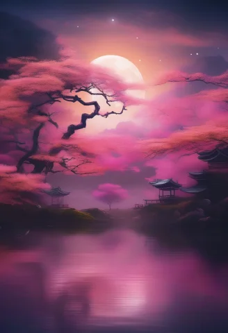 Style-japan, Psychodelic Scenic Japan Night Landscape, Sakur... — SDXL AI Prompt: Style-Japan, psychodelic scenic japan night landscape, sakura garden but in tone...