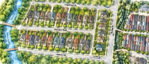 Colorful Watercolour Page Showing This Neighborhood In Isome... — Stable Diffusion AI Prompt: colorful Watercolour page showing this neighborhood in isometric with the houses...