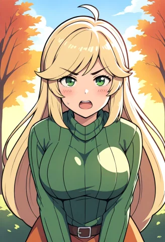 1girls, Upper Body, Applejack, Outdoors, Mature Female, Aged... — Stable Diffusion AI Prompt: 1girls, upper body, applejack, outdoors, mature female, aged up, soft lighting,...