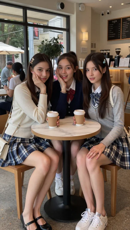 Title Pastel Caf Friends Character Three Beautiful 23-year-o...