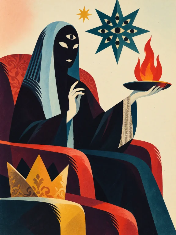 Vtxserrave, A Mysterious Black-robed Oracle Figure Seated In...
