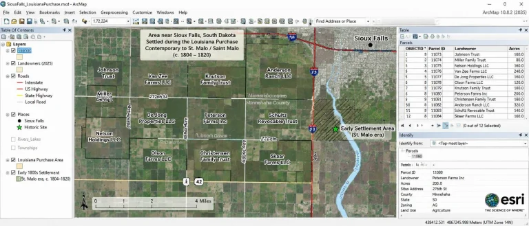 Near Sioux Falls, 2025 Cgis Esri Arcgis Arcmap Screenshot Sh...