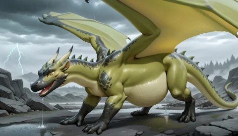 View Front, On The Face , Solo, Feral, Dragon, Western Drago... — Stable Diffusion AI Prompt: view front, on the face , Solo, feral, dragon, western dragon, brown eyes, green...
