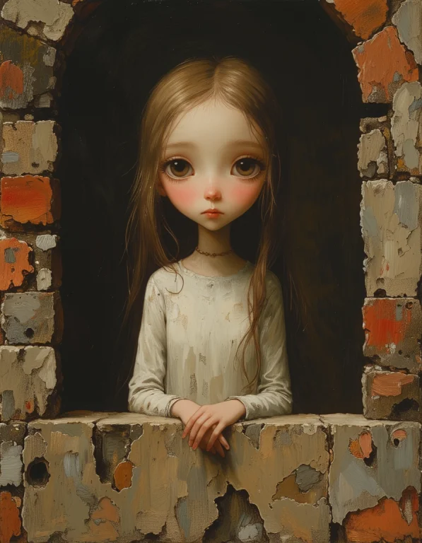 Oil Painting, Portrait, Style Of Shaun Tan, Cheerful Pale Go...