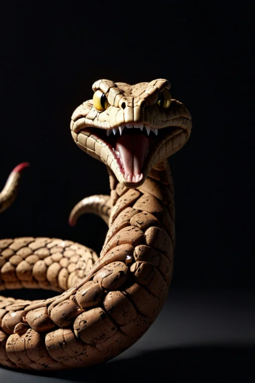 A Very Angry Snake Holding A Yyy With An Angry Expression. D...