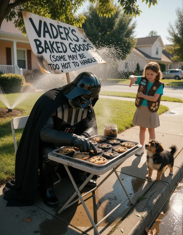 Cinematic Photo Darth Vader, His Helmet Tilted Back To Revea...