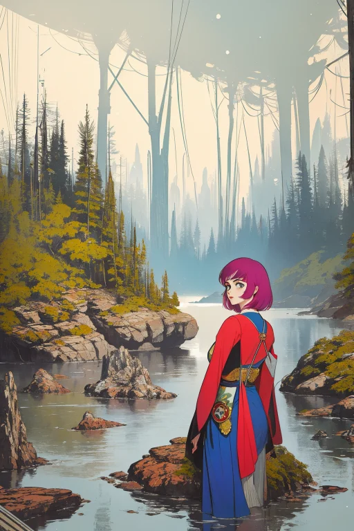 1girl, Loraolv1.1, Landscape Of A Kashyyyk1.2 , It Is Worrie...