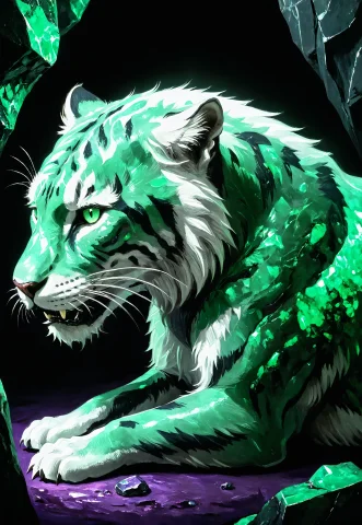 Masterpiece, Best Quality, Score7, Lazypos, Giant Sabertooth... — SDXL AI Prompt: masterpiece, best quality, score_7, lazypos, giant sabertooth cat, in a dark cla...