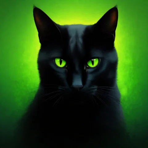 Paintingmedium, Shadow, Green Theme, Gradient, No Humans, Ca... — SDXL AI Prompt: painting\(medium\), shadow, green theme, gradient, no humans, cat, animal focus,...