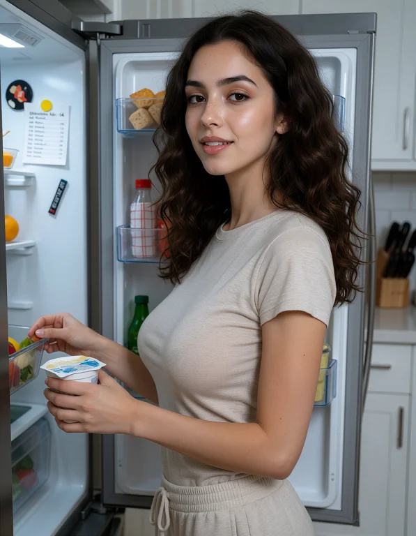 Photorealistic Candid Lifestyle Scene Of An Adult Young Woma...