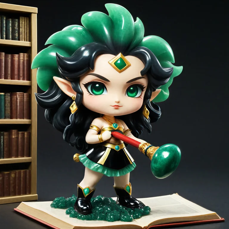 Masterpiece, Best Quality, Chibi Obsidian Jade Princess Zeld...