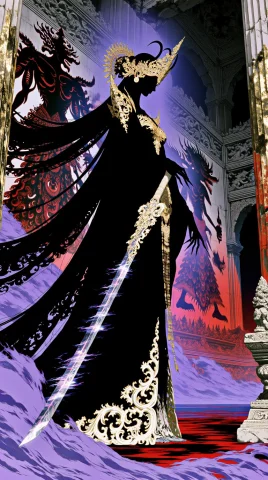 Masterpiece, Ultra Detailed Surreal Dark Fantasy Anime Illus... — Stable Diffusion AI Prompt: Masterpiece, ultra detailed surreal dark fantasy anime illustration, an enigmati...