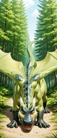 View Front, Solo, Feral, Dragon, Western Dragon, Brown Eyes,... — Stable Diffusion AI Prompt: view front, Solo, feral, dragon, western dragon, brown eyes, green and black ski...