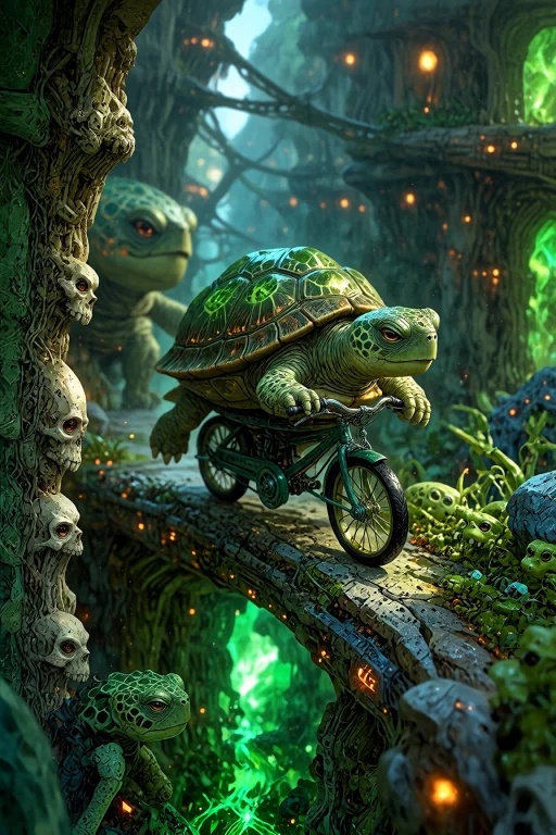 , , A Breathtaking Macro Photograph Of A Cute Real Green Tur...
