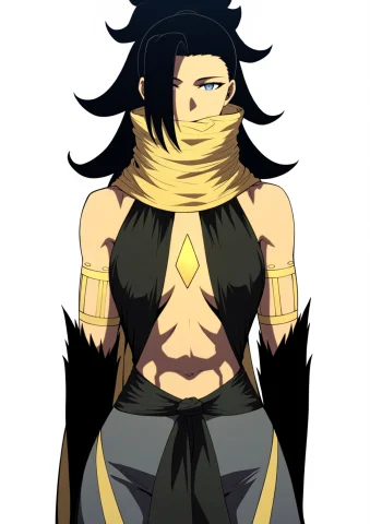 Rifah, 1 Girl, Solo, Medium Skin, Black Hair, Long Hair, Spi... — Stable Diffusion AI Prompt: Rifah, 1 girl, solo, medium skin, black hair, long hair, spiky hair, high ponyta...