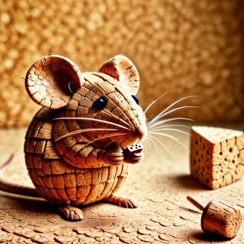 A Witty And Humorous Close-up Shot Of A Cute Little Mouse Cr... — SDXL AI Prompt: A witty and humorous close-up shot of a cute little mouse crafted entirely from...