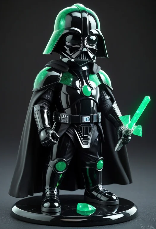 An Irresistibly Adorable Chibi Darth Vader Standing Proudly...