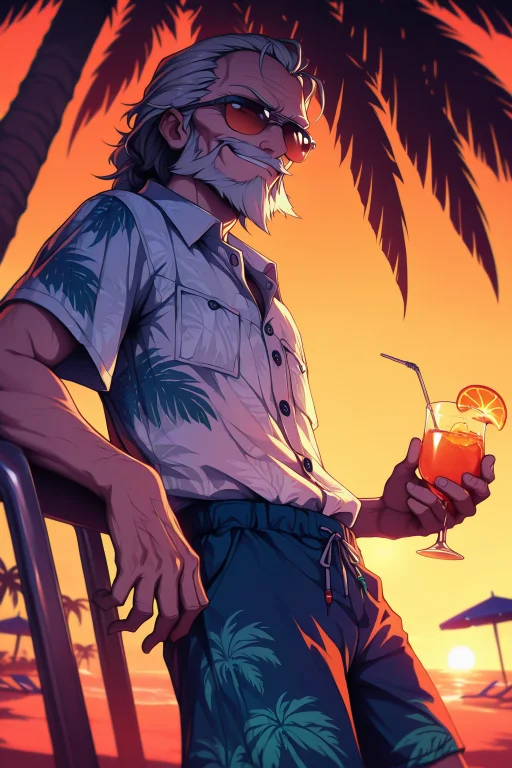 Fantasyforge,1 Old Man, Solo, Long Gray Beard, Sunglasses, G...