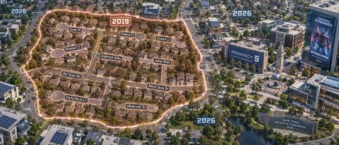 Aerial Of Town, Where The Following Streets Are Still Trappi... — Stable Diffusion AI Prompt: aerial of town, where the following streets are still trapping' like it's 2019 e...
