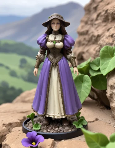 Medieval Petunia Flower In Simple Rpg Clothes, 1500ad Auster... — SDXL AI Prompt: medieval Petunia (flower) in simple rpg clothes, 1500ad austere Mountain moist w...