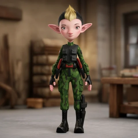 Loratraining10082411-20261011084824291-v4u31 Bryony88, Point... — Stable Diffusion AI Prompt: Bryony88, pointy ears, gloves, boots, solo, 1girl, camouflage, female focus, bl...