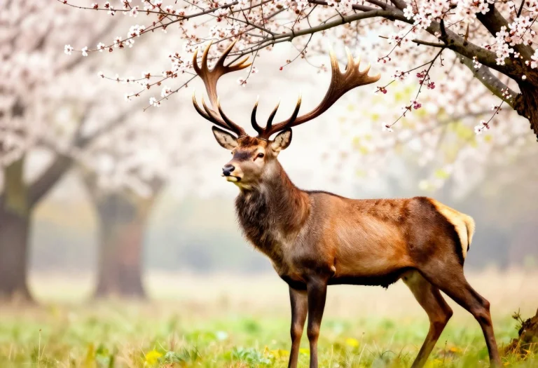 A Stag Whose Antlers Branch Into Blossoming Trees, Concept A...