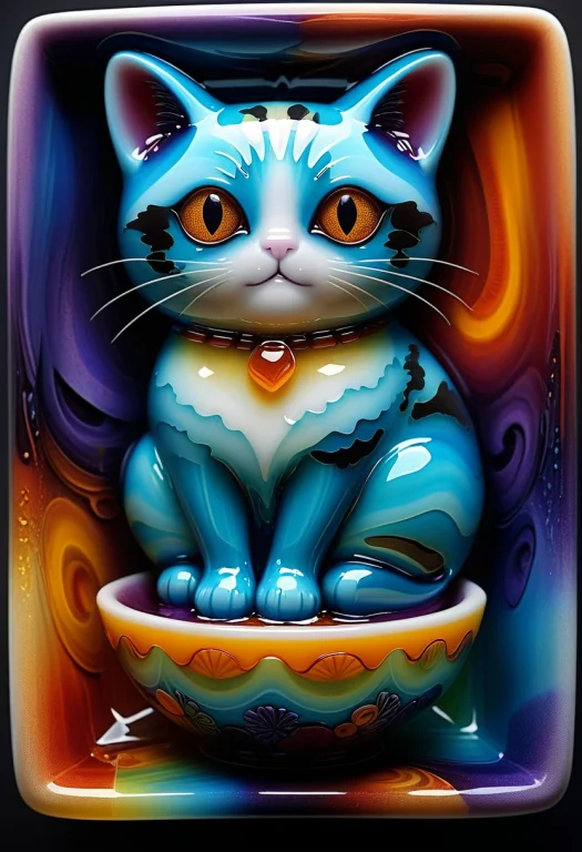 Novuschroma54 Style, A Funny Chubby Cat Squeezing Itself Int...