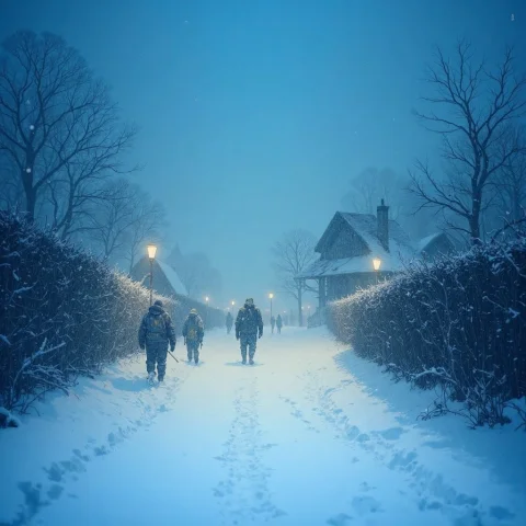 Create A Photorealistic Shot Of A Fantastic Landscape Of A H... — FLUX AI Prompt: Create a photorealistic shot of A fantastic landscape: of a harsh winter scene a...