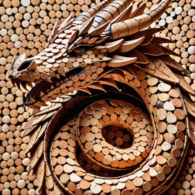 Baroque Composition, Giant Coiled Cork Dragon , Cork Dragon...