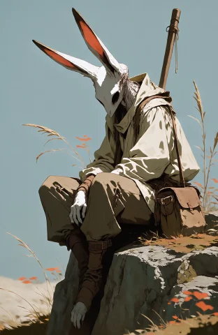 A Stylized Digital Illustration Features A Humanoid Creature... — Stable Diffusion AI Prompt: A stylized digital illustration features a humanoid creature with long, pointed...
