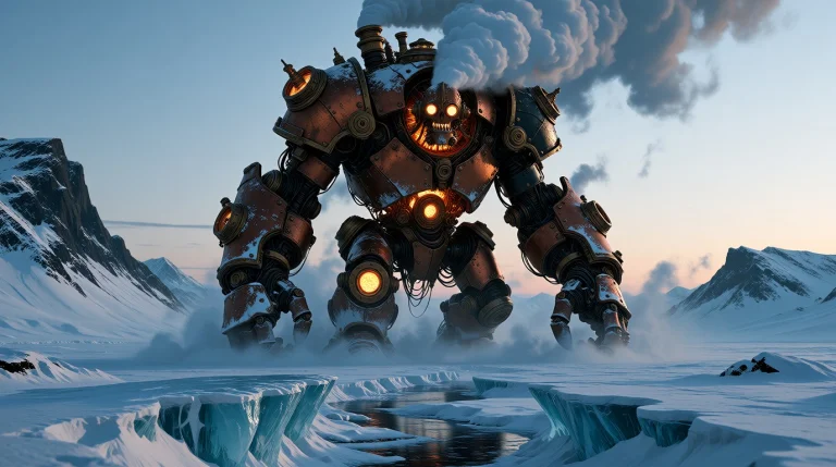 Dcst3ampunk. A Colossal Steampunk Golem, Towering Like A Liv...