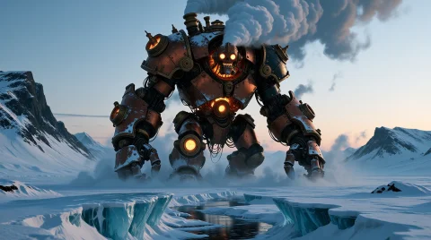 Dcst3ampunk. A Colossal Steampunk Golem, Towering Like A Liv... — Stable Diffusion AI Prompt: DCST3AMPUNK. A colossal Steampunk golem, towering like a living mountain range,...