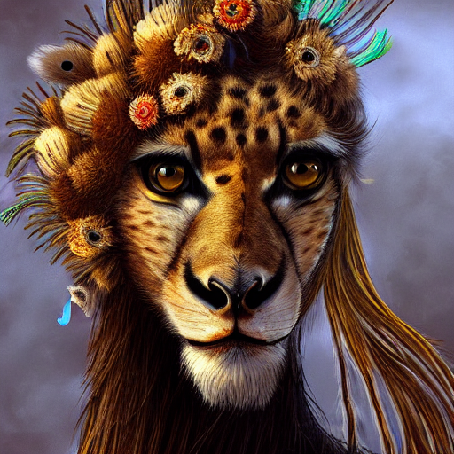 Cute Beautiful Fluffy Giraffe Cheetah Lion Hybrid Mixed Crea...