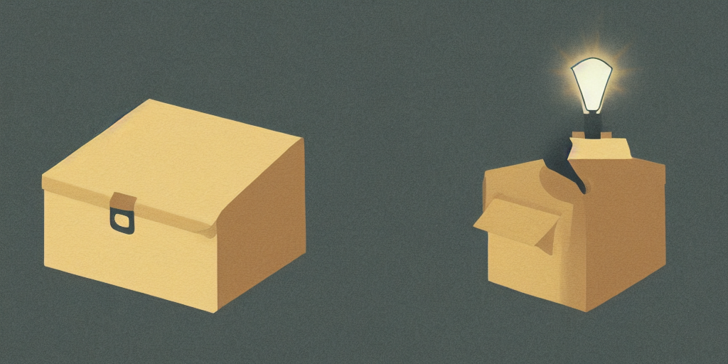 Illustration Of A Mystery Box Under A Spotlight