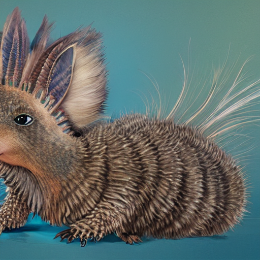 Cute Fluffy Baby Armadillo Kitten Hybrid Mixed Creature Char...