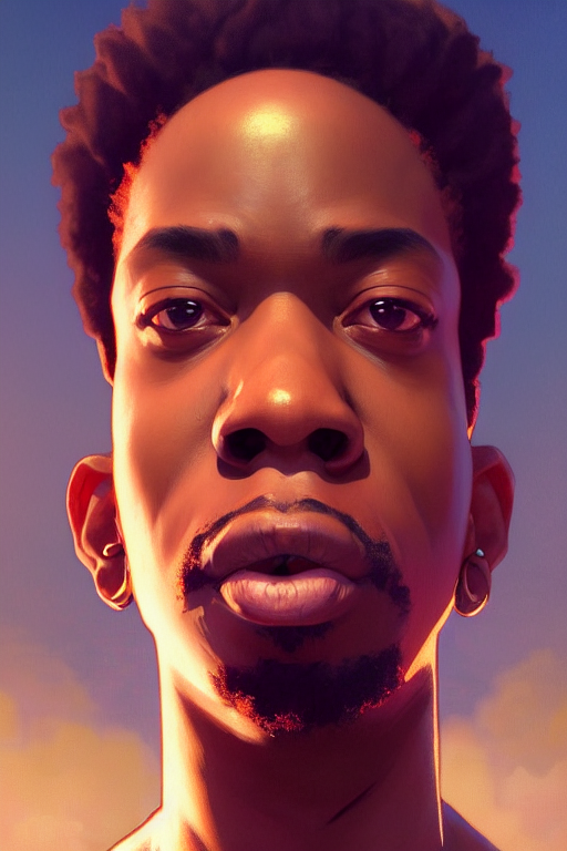 African - American Man With Powerful Psychic Aura, White Eye...