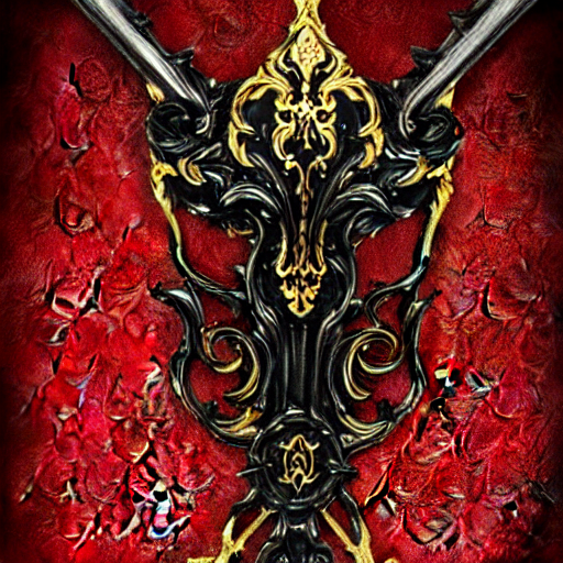 Black Red And Gold Baroque Detailed Filigree Prosthetic Warh...