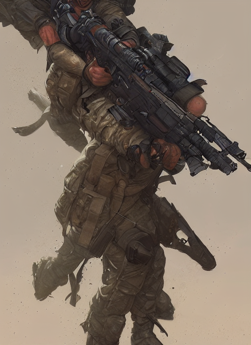 German Shepherd Special Forces Sniping, Art By Artgerm And G...