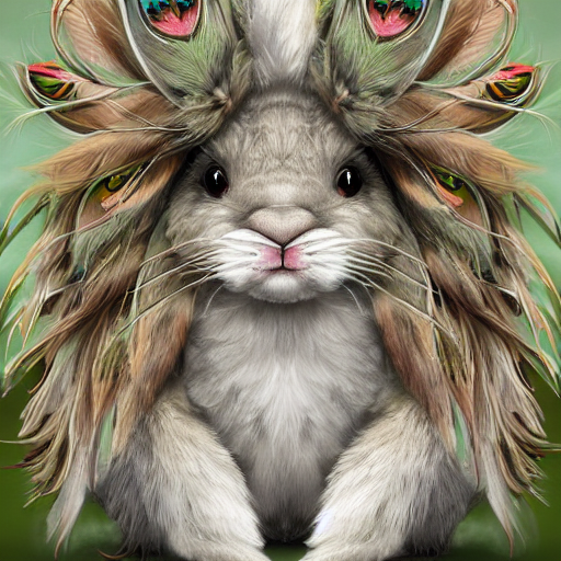 Cute Fluffy Grey Tabby Cthulhu And Tan Lop Eared Bunny Rabbi...