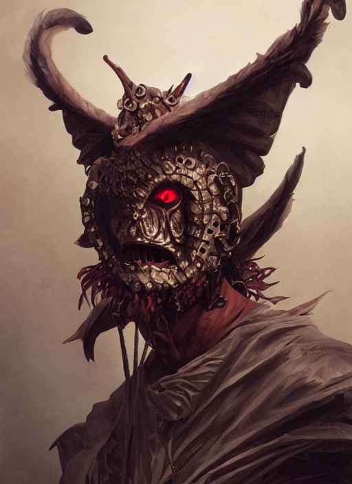 Renaissance Demon Costume, Masked, Feathers, Highly Detailed...
