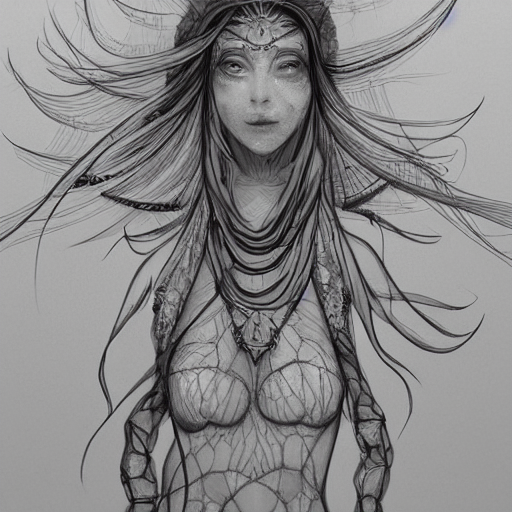 A Sketch Drawing, Ultra Detailed, Astral Travel, Magic, Beau...