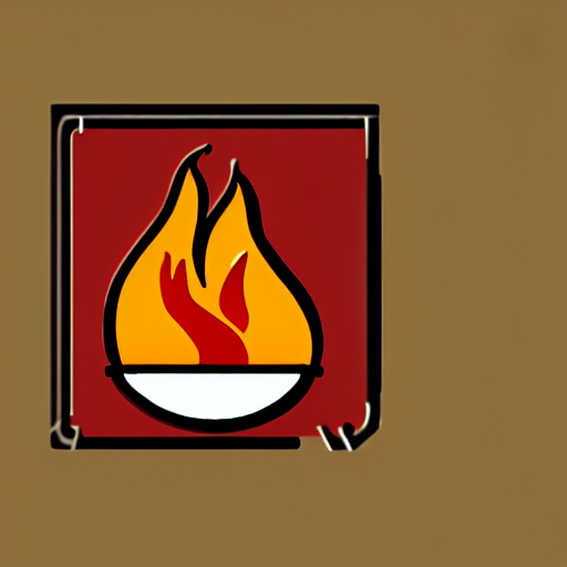 A Retro Minimalistic Fire Flame In The Shape Of A Jalapeno E...
