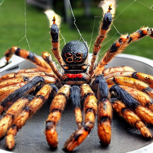 Giant Spider Attending A Barbeque