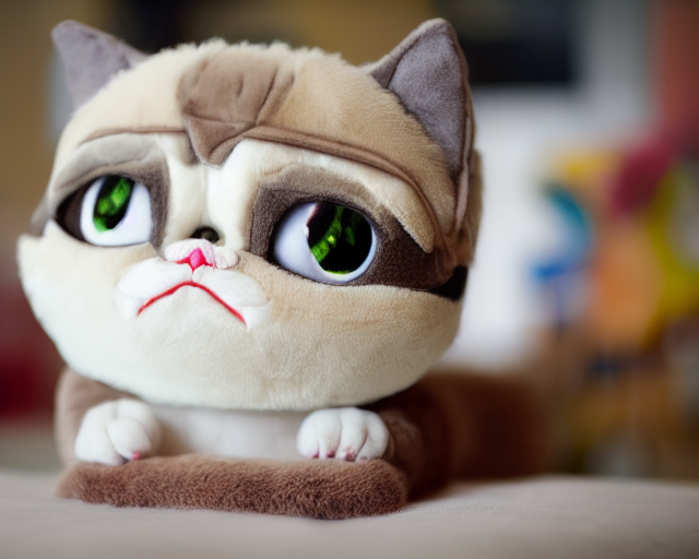 Very Cute Grumpycat Plushie, Cinematic Composition, Volumetr... — Stable Diffusion AI Prompt: very cute grumpycat plushie, cinematic composition, volumetric lighting, pbr hbd...