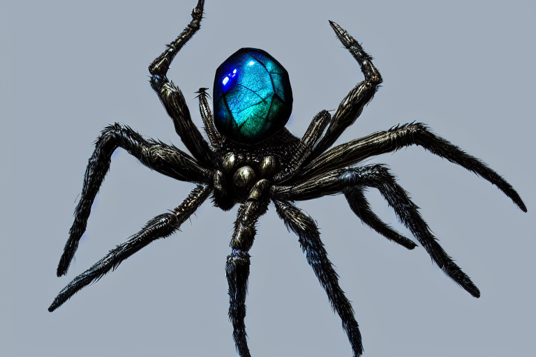 Spider Made Of Labradorite, Fantasy, Highly Detailed, Digita...