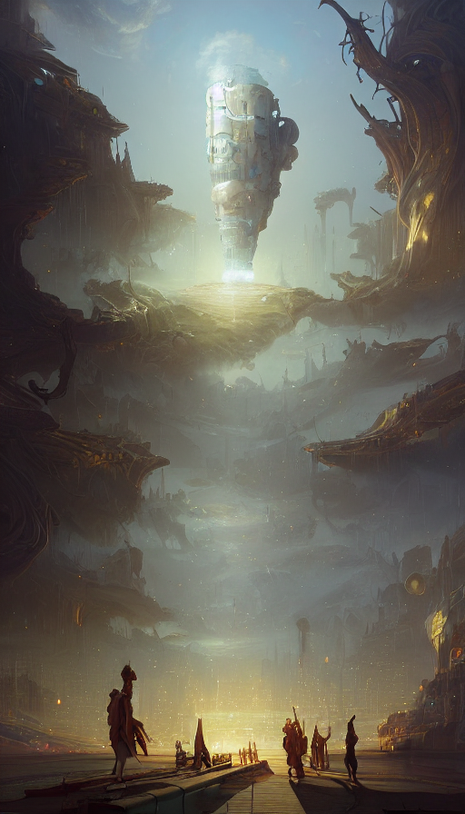 A Time Machine Creating A Utopia. Highly Detailed, Digital P...